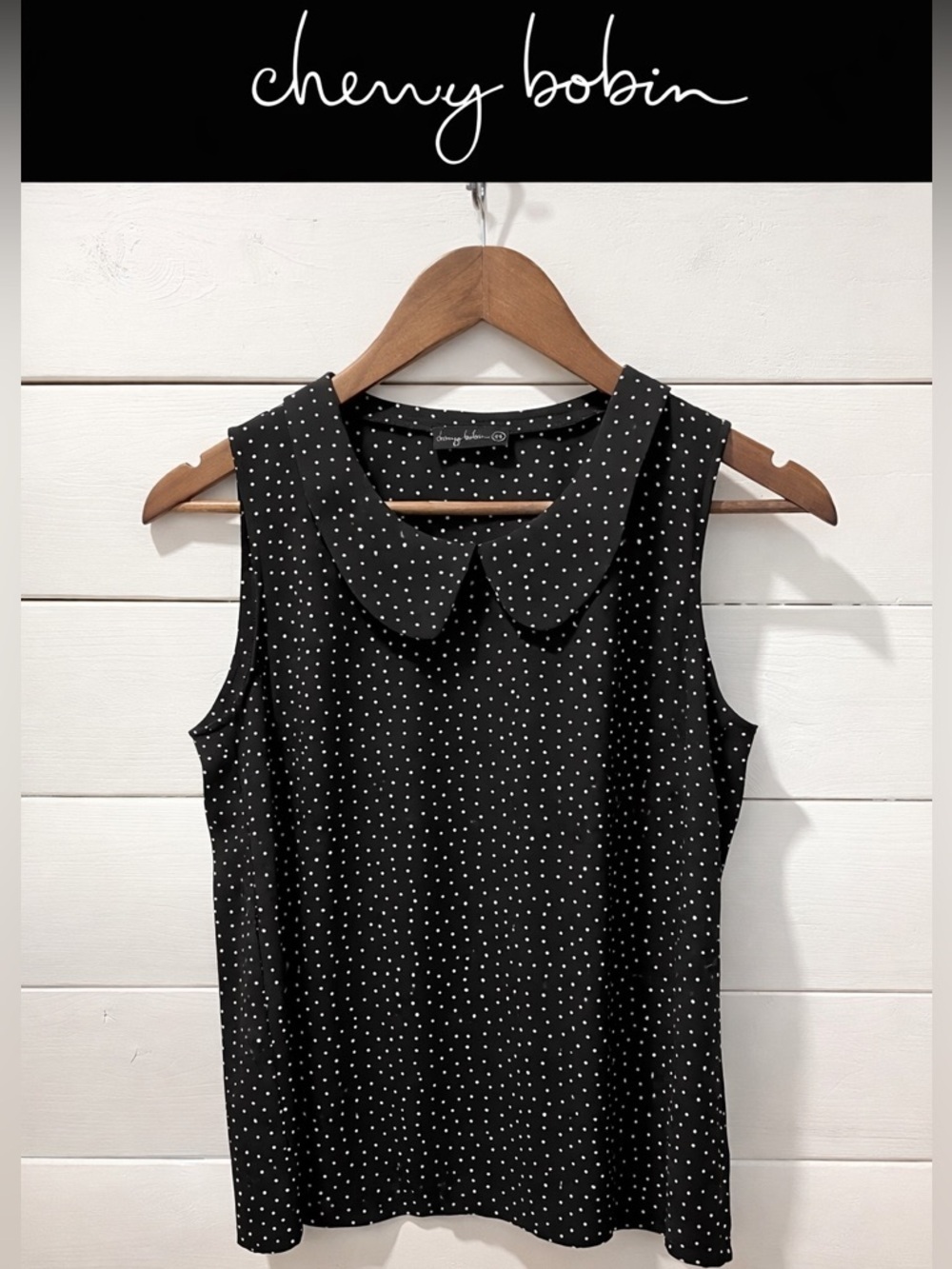 Peter Pan Collar Polka Dot Top – Cherry Bobin (XS)